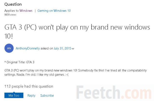 Вопрос о невозможности запуска игры GTA 3 (PC)
